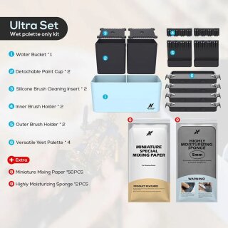 Krydrufi - All in One Modular Box: Ultra Set (Wet Palette Edition) - Blau / Schwarz