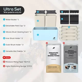 Krydrufi - All in One Modular Box: Ultra Set (Wet Palette Edition) - Blau / Sand