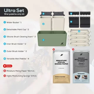 Krydrufi - All in One Modular Box: Ultra Set (Wet Palette Edition) - Gr&uuml;n / Sand