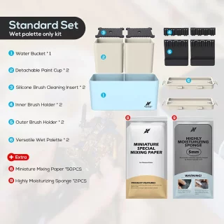 Krydrufi - All in One Modular Box: Standard Set (Wet Palette Edition) - Blau / Sand