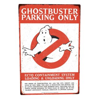 Ghostbusters Me&shy;tall&shy;schild Parking