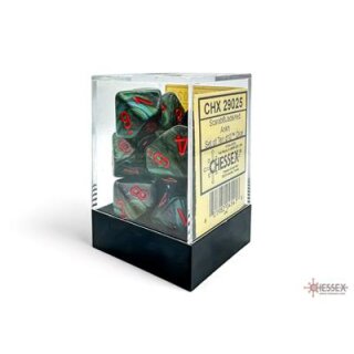 Scarab Jade/red Ankh Green/red numbers D10 Dice Block (10)