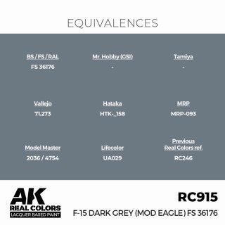 AK - Real Colors - Military - F-15 Dark Grey (MOD EAGLE) FS 36176 (17ml)