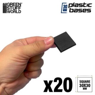 Schwarze quadratische Kunststoffbasen - Rand 30mm (20)