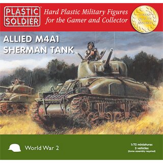 1:72 Allied Sherman M4A1 75mm Tank Easy Assembly (3)