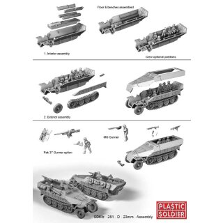 1:72 German SdKfz 251/D Halftrack Easy Assembly (3 &amp; 24 Inf.)