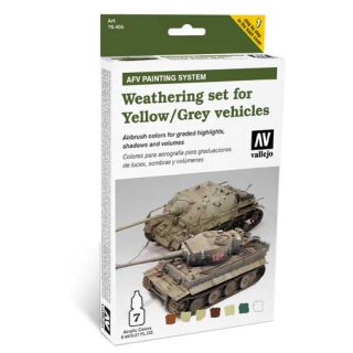 Vallejo Model Color: AFV Weathering Set for Yellow|Grey Vehicles (7)