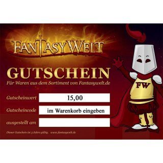 Geschenkgutschein 15.- EUR f&uuml;r FantasyWelt.de