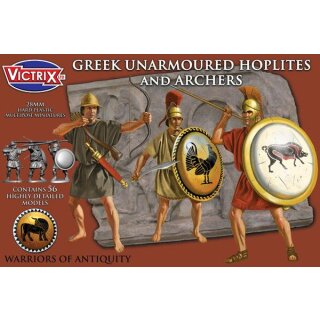 28mm Greek unarmoured Hoplites and Archers