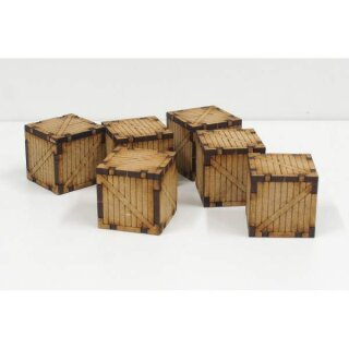 6 Small Wooden Containers
