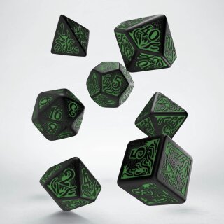 Call of Cthulhu 7th Edition Black &amp; green Dice Set (7)