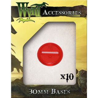Malifaux: Red Translucent 30 mm Bases (10 Pack)