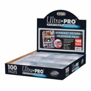 UP - Secure Platinum - 9-Pocket Pages (3 Hole) Display (100 Pages)
