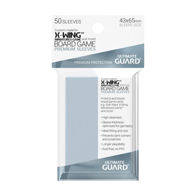 Premium Soft Sleeves für Brettspielkarten X-Wing TM Miniatures Game 50 transparent Ultimate Guard UGD010476