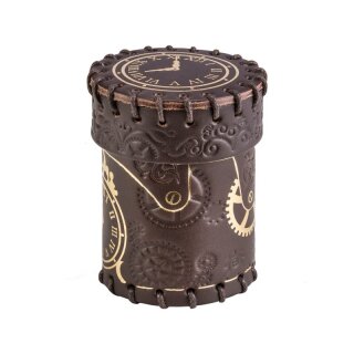 Steampunk Brown &amp; golden Leather Dice Cup