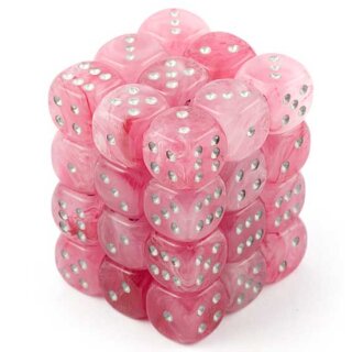 Ghostly Glow Pink-Silver 12xW6 16mm Dice Block