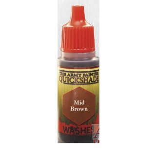 The Army Painter Paint: Quickshade Wash Mid Brown (18ml Flasche)