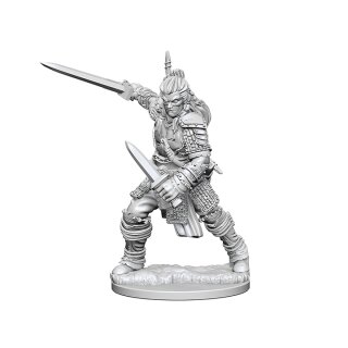 Human Male Fighter: Pathfinder Deep Cuts Unpainted Minis