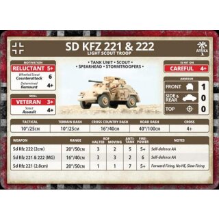 Afrika Korps SD KFZ 221 &amp; 222 Light Scout Troop