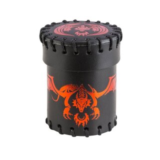 Flying Dragon Leather Dice Cup Black &amp; Red