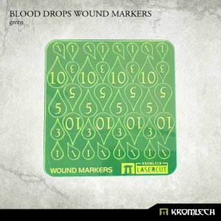 Blood Drops Wound Markers green