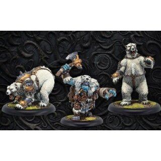 Trollbloods Northkin Bear Handler &amp; Battle Bears Trollblood Unit (resin/metal)