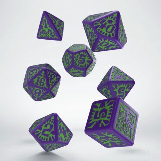 Pathfinder Goblin Purple &amp; green Dice Set (7)