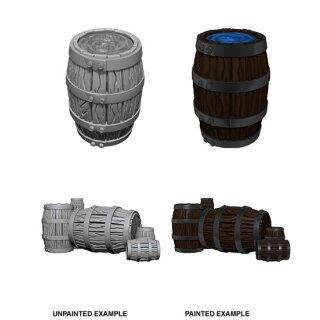 Barrel &amp; Pile of Barrels: WizKids Unpainted Minis