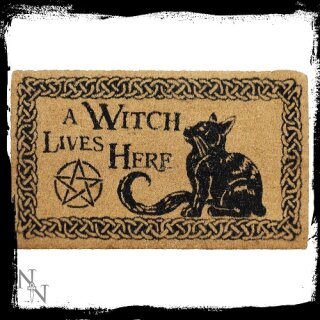 A Witch Lives Here Doormat 45x75cm
