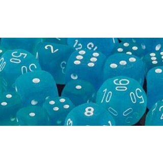Frosted Caribbean Blue w/white Signature Ten d10 Sets