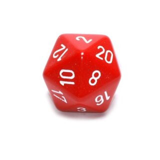 Opaque 34mm d20 Red/white Dice