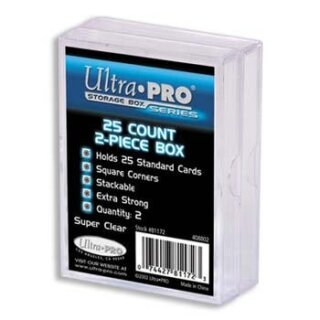 UP - 2-Piece Storage Box for 25 Cards - Clear (2 Boxes)