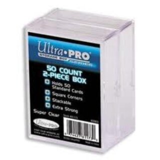 UP - 2-Piece Storage Box for 50 Cards - Clear (2 Boxes)