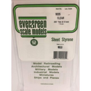 Evergreen PS-9005 Platte, klar 0,13 mm dick