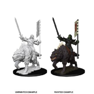 Orc on Dire Wolf: Pathfinder Deep Cuts Unpainted Minis