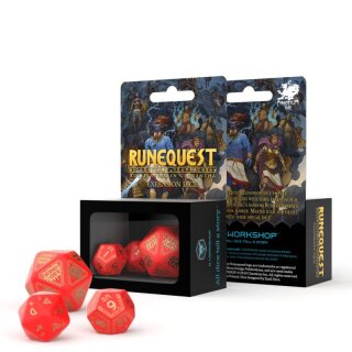 RuneQuest Red &amp; gold Dice Set
