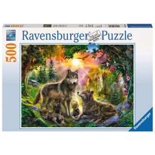 Ravensburger Puzzle - Wolfsfamilie im Sonnenschein (500 Teile)