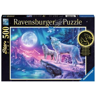 Ravensburger Puzzle - Wolf im Nordlicht (500 Teile)