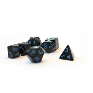 W&uuml;rfelset Pearl: Black/Blue (7)