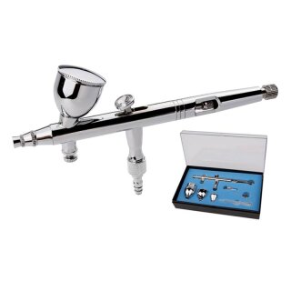 MK 3 Airbrush Double-Action Trigger Control Gun with 0.2 mm nozzle and 3 paint pots