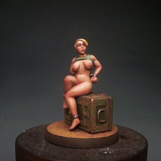 Chained Girl Sitting on ammo box (28 mm)