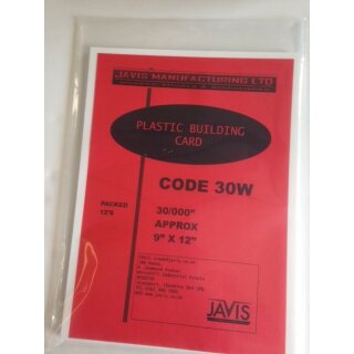 White Plastic Building Card 0,75mm (1) 9 x12 Zoll