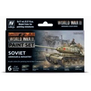 Vallejo Model Color: Model Color: WWII Paint Set Soviet Armour &amp; Infantry (6)