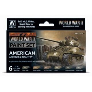 Vallejo Model Color: Model Color: WWII American Armour &amp; Infantry (6 x 17ml)
