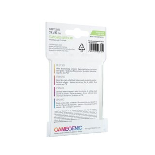 Gamegenic - Matte Standard American-Sized Boardgame Sleeves 59 x 91 mm - Clear (50)