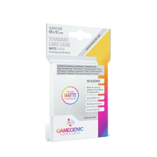 Gamegenic - Matte Standard Card Game Sleeves 66 x 91 mm - Clear (50)