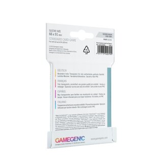 Gamegenic - Prime Standard Card Game Sleeves 66 x 91 mm - Clear (50)
