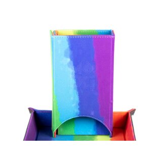 Fold Up Velvet Dice Tower Watercolor Rainbow