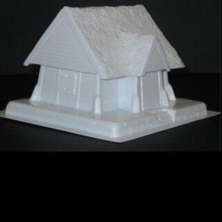 Wooden House with Chimney (28 mm)